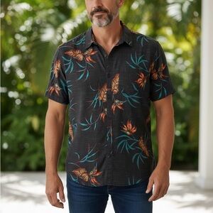 Men’s  Billabong Floral Hawaiian Style Shirt‎ Size XL Tailored Fit Stretch